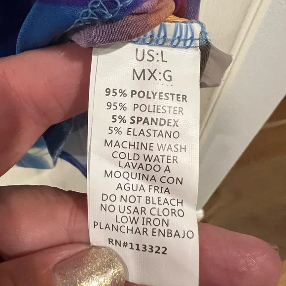 Ocean blue brand sundress/coverup with wooden beads - Picture 6 of 6